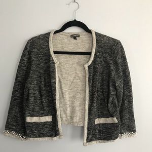 Express 3/4 Sleeve Cardigan Sweater With Pearls